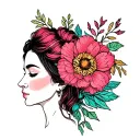 aunt Niece flowers tattoo design idea