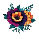 aunt Niece flowers tattoo design idea