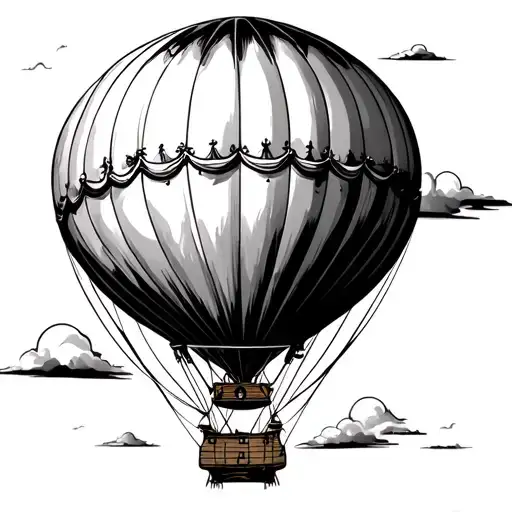 hot air balloon tattoo design idea