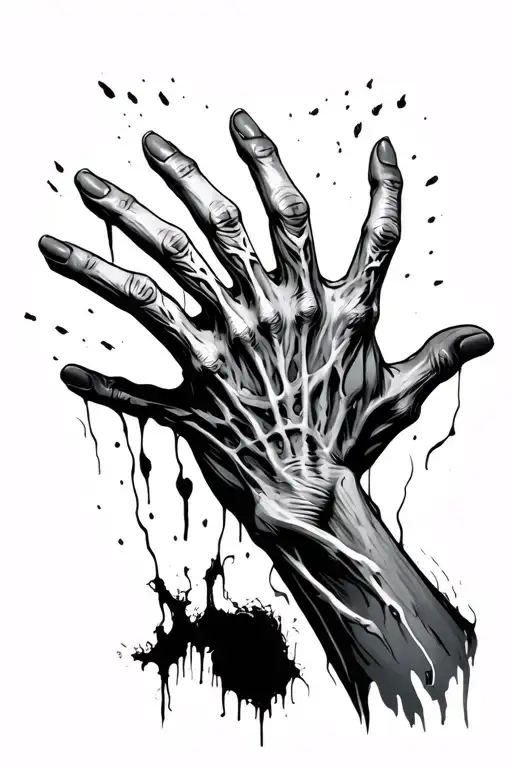 dying light zombie hands reaching with fad away texture tattoo design idea