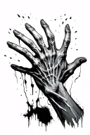dying light zombie hands reaching with fad away texture tattoo design idea