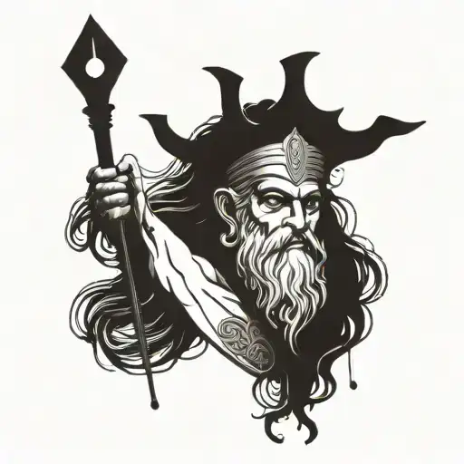 Combine elements of Greek mythology with the concept of leadership for a blackwork tattoo design tattoo design idea