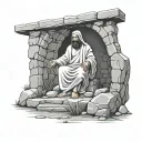 empty tomb jesus christ tattoo design idea