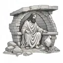 empty tomb jesus christ tattoo design idea