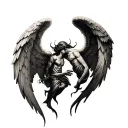 angel vs evil tattoo design idea