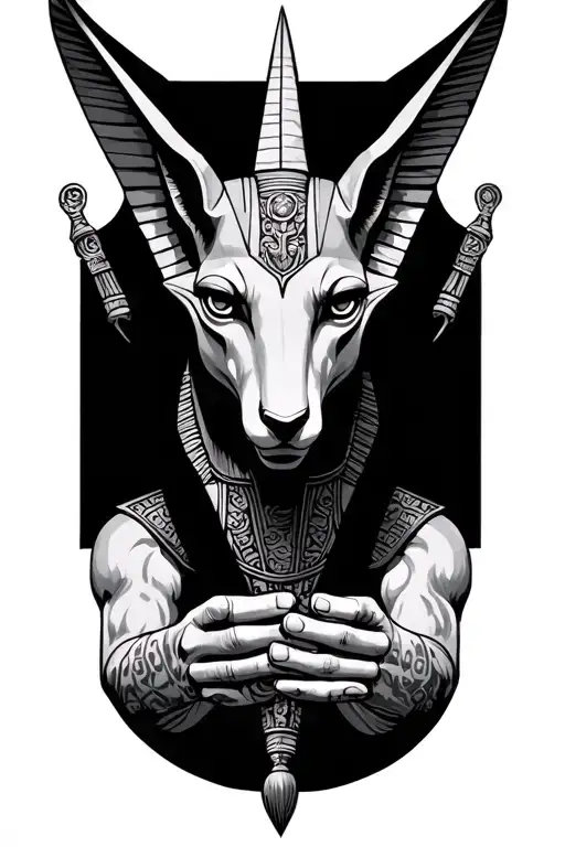 balanza de anubis holding the balance tattoo design idea