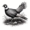 pheasant hunting tattoo design idea