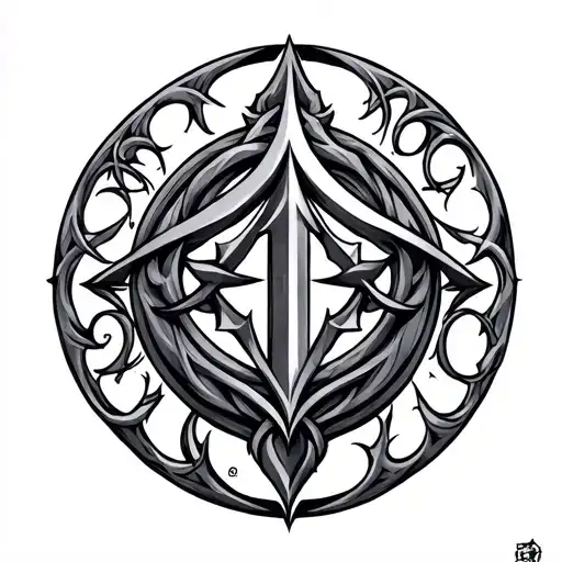 BTS symbol with shadowhunter runes engraved tattoo design idea
