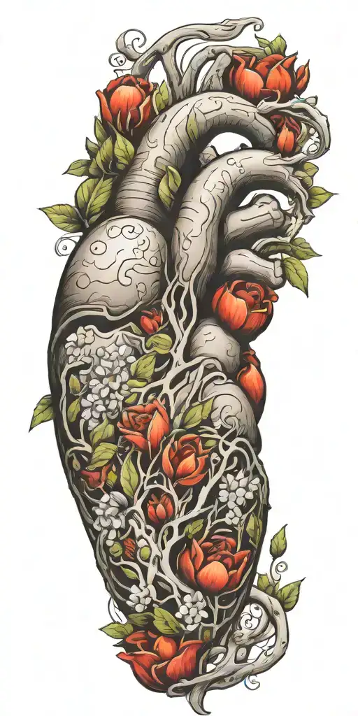 Healing heart tattoo design idea
