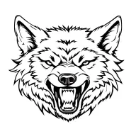 snarling wolf head tattoo design idea