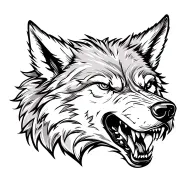 snarling wolf head tattoo design idea