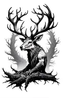 leshen in forest filled tattoo design idea