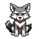 cute Minecraft wolf grey sitting tattoo design idea