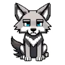 cute Minecraft wolf grey sitting tattoo design idea