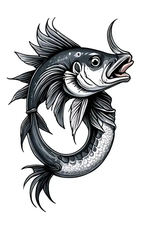 Fish Hook tattoo design idea