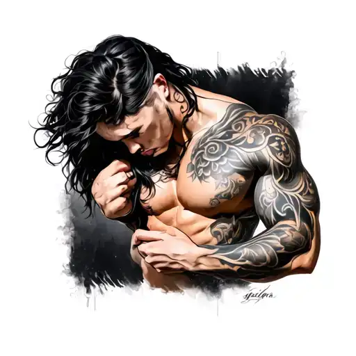 On Triceps tattoo design idea