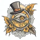 Ray in curse with a little sun next to it tattoo design idea