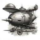 steampunk Goodyear blimp tattoo design idea