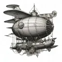 steampunk Goodyear blimp tattoo design idea