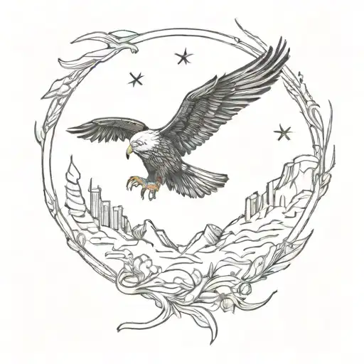 eagle soaring tattoo design idea