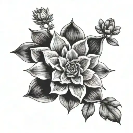 Succulents tattoo design idea