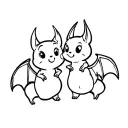 cute disney bat best friends tattoo design idea