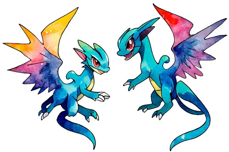 pokemon rayquaza mew articuno tattoo design idea