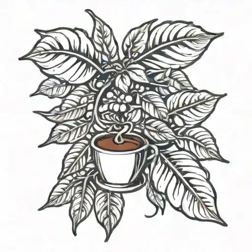 coffee plant growing tattoo design idea