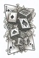 playing cards dice rolling tattoo design idea