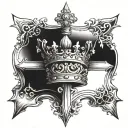 cross with king's crown tattoo design idea