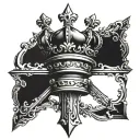 cross with king's crown tattoo design idea