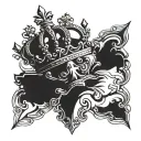 cross with king's crown tattoo design idea