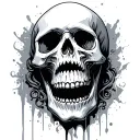 crying skull tattoo design idea