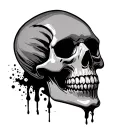 crying skull tattoo design idea