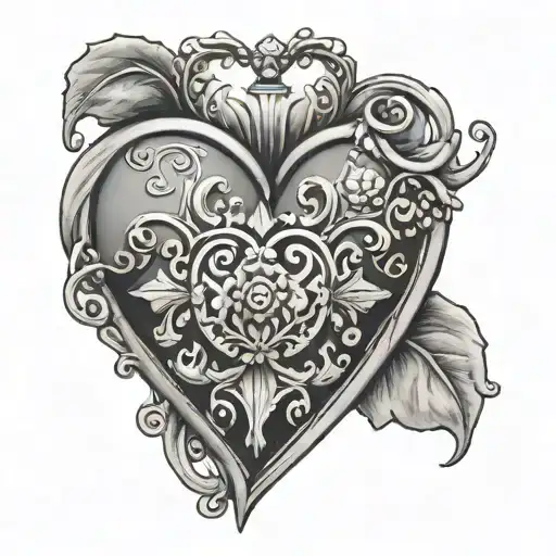 heart shaped locket tattoo design idea