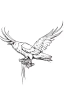 nordic raven flying tattoo design idea