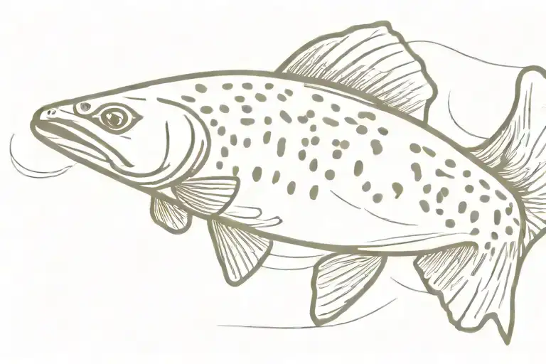 the back of a brown trout  tattoo design idea