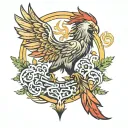 Lebanese cedar tree and Phoenix rising and Lebanese map tattoo design idea