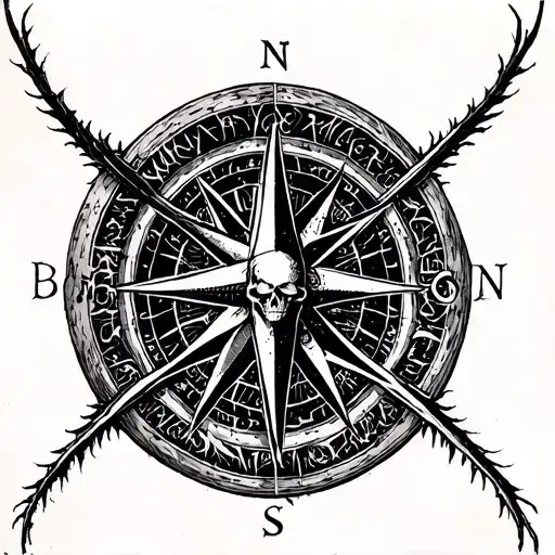 Gothic, grime reaper, spider, Oxford towers, Compass tattoo design idea