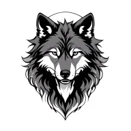 shadow wolf silhouette tattoo design idea