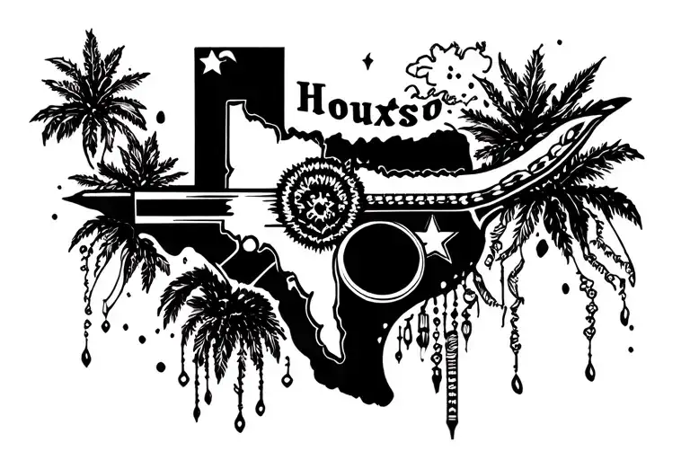 Houston Texas Born tattoo design idea