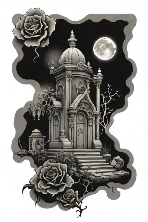 Cemetery tattoo design idea