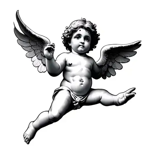 cherub reaching for another cherub  tattoo design idea