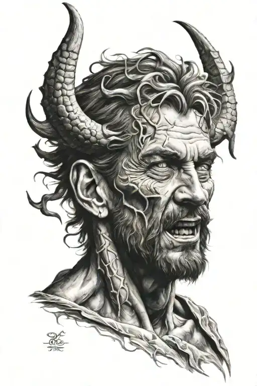 the crying lucifer  tattoo design idea