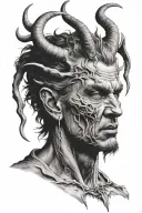 the crying lucifer  tattoo design idea