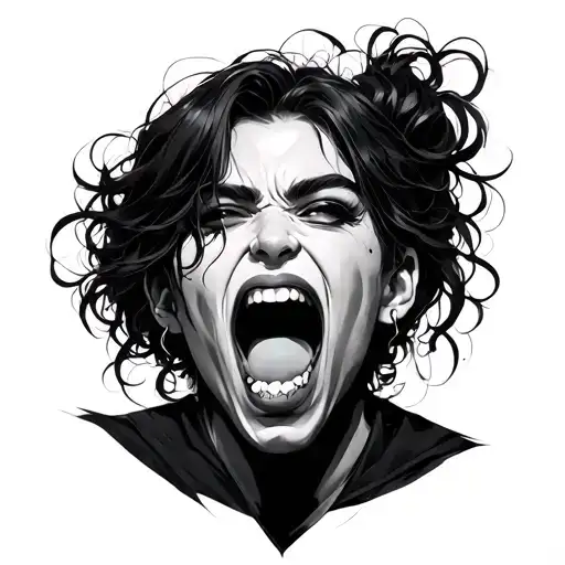 Ahegao tattoo design idea