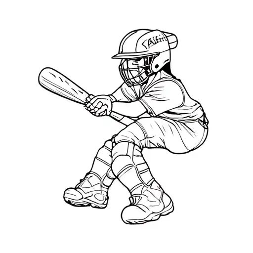 a softball catcher tattoo design idea