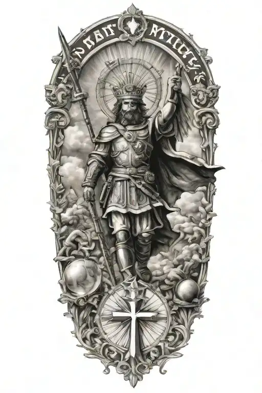 saint michel victory day: 15th tattoo design idea