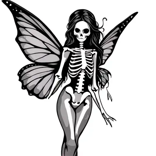 Skeleton Fairy tattoo design idea