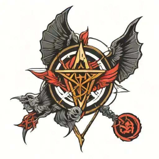 lucifer sigil intertwined tattoo design idea
